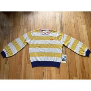 NWT Sz M Trovata Ryann Striped Crew Neck Cashmere Sweater